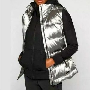 Athleta Silver Twill Vest